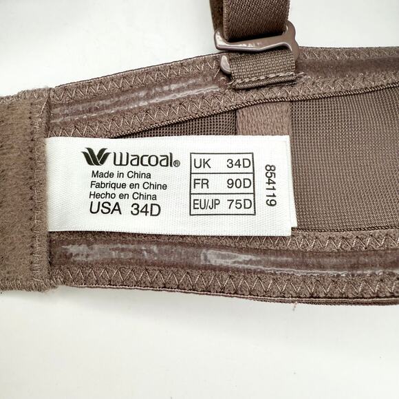 Wacoal Convertible Underwire Bra 854119 Mocha Brown 34D NWT $60 Retail - Picture 8 of 8